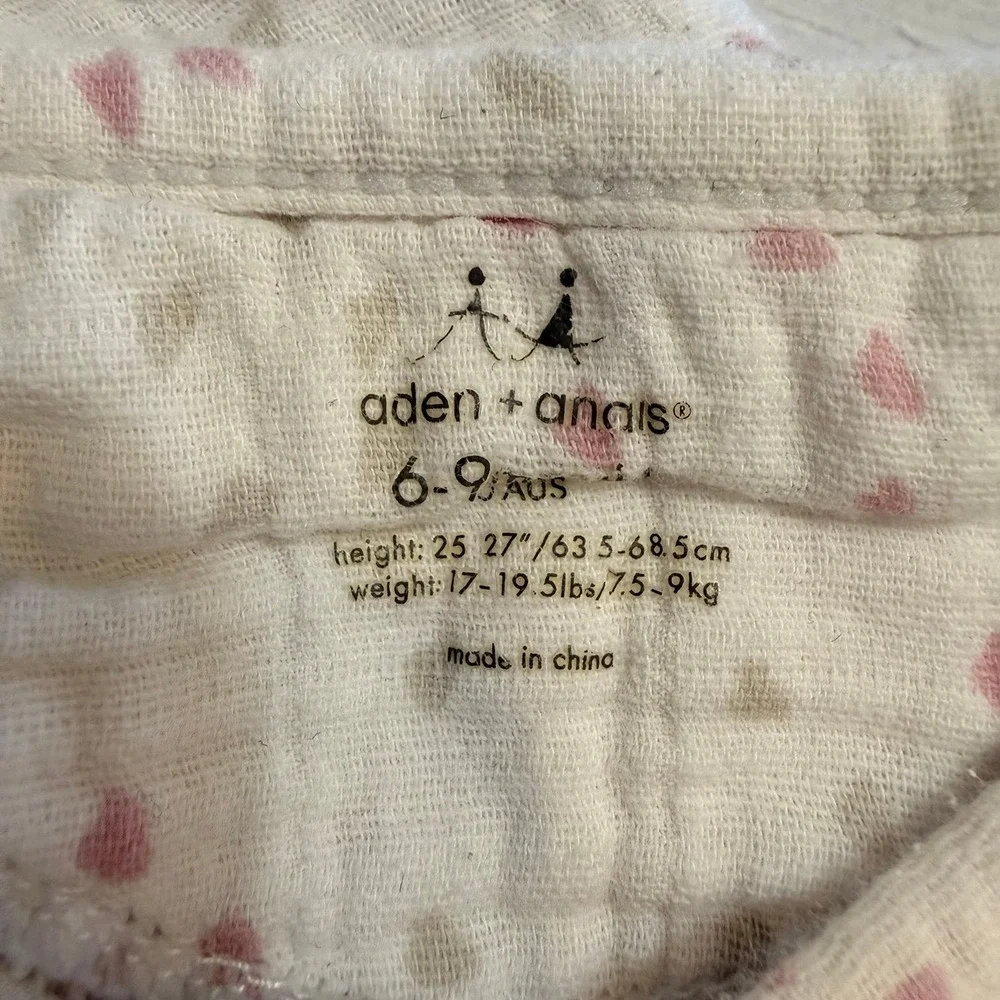 Aden &‎ anais baby long sleeve kimono bodysuit 6-9 months